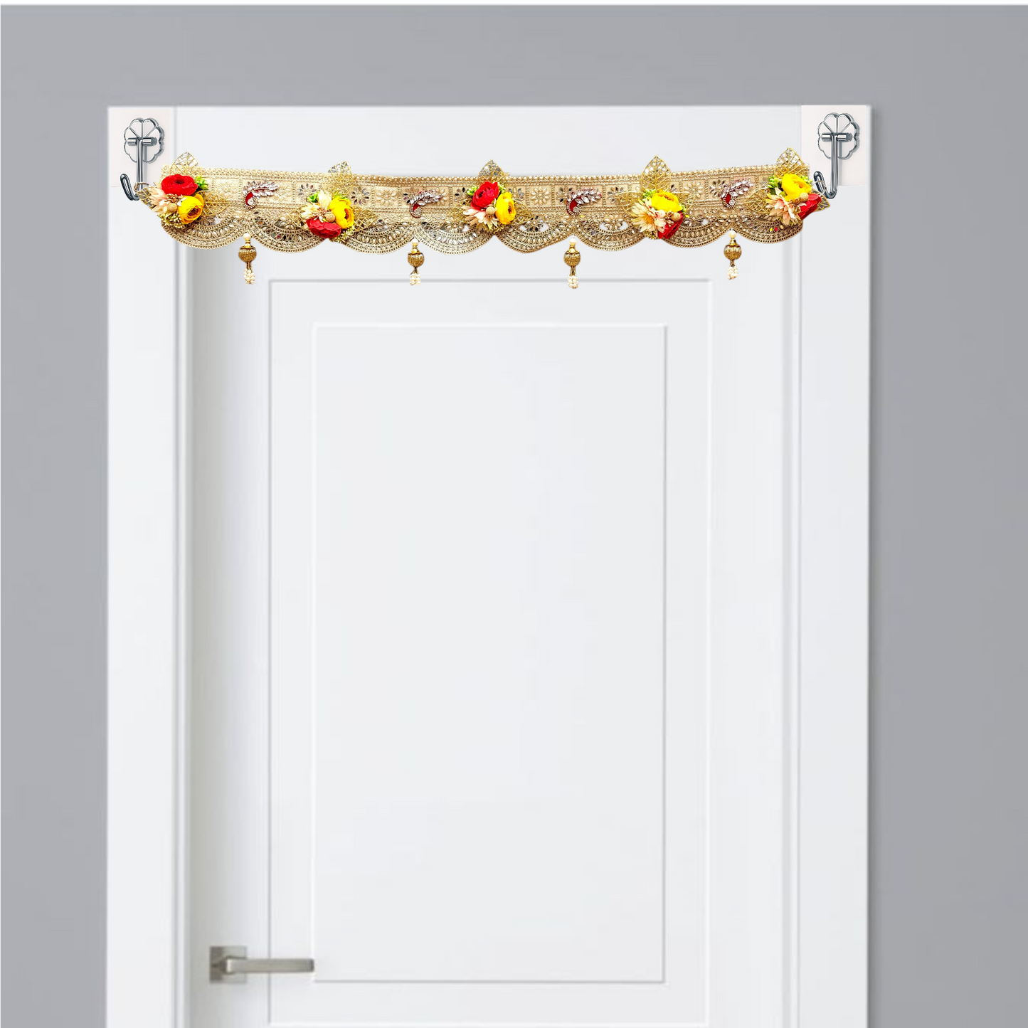 40 Inch Handmade Designer Toran | Beaded Floral Door Hanging | Festive Home Decor Toran for Diwali, Wedding & Pooja
