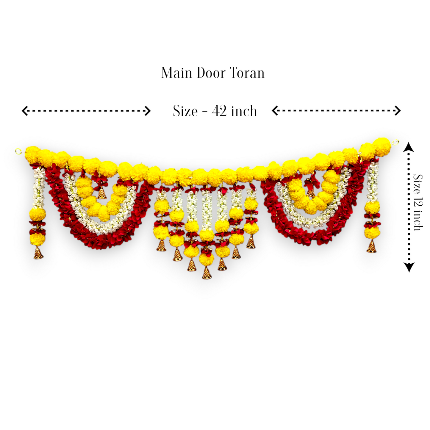 42 inch Marigold Toran for Door | Artificial Genda Flower Hanging Decor
