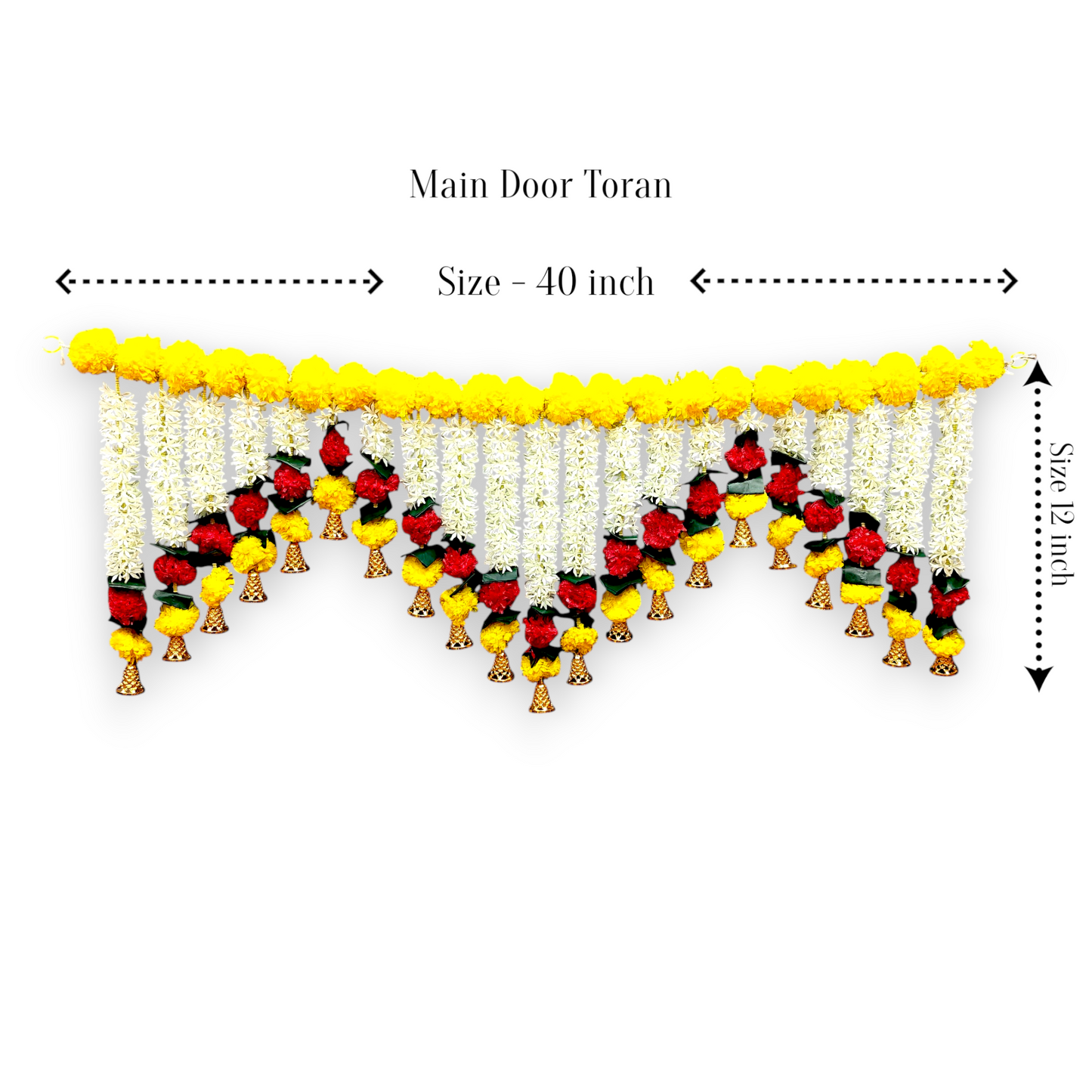 40 inch Marigold Toran for Door | Artificial Genda Flower Bandarwal Decor