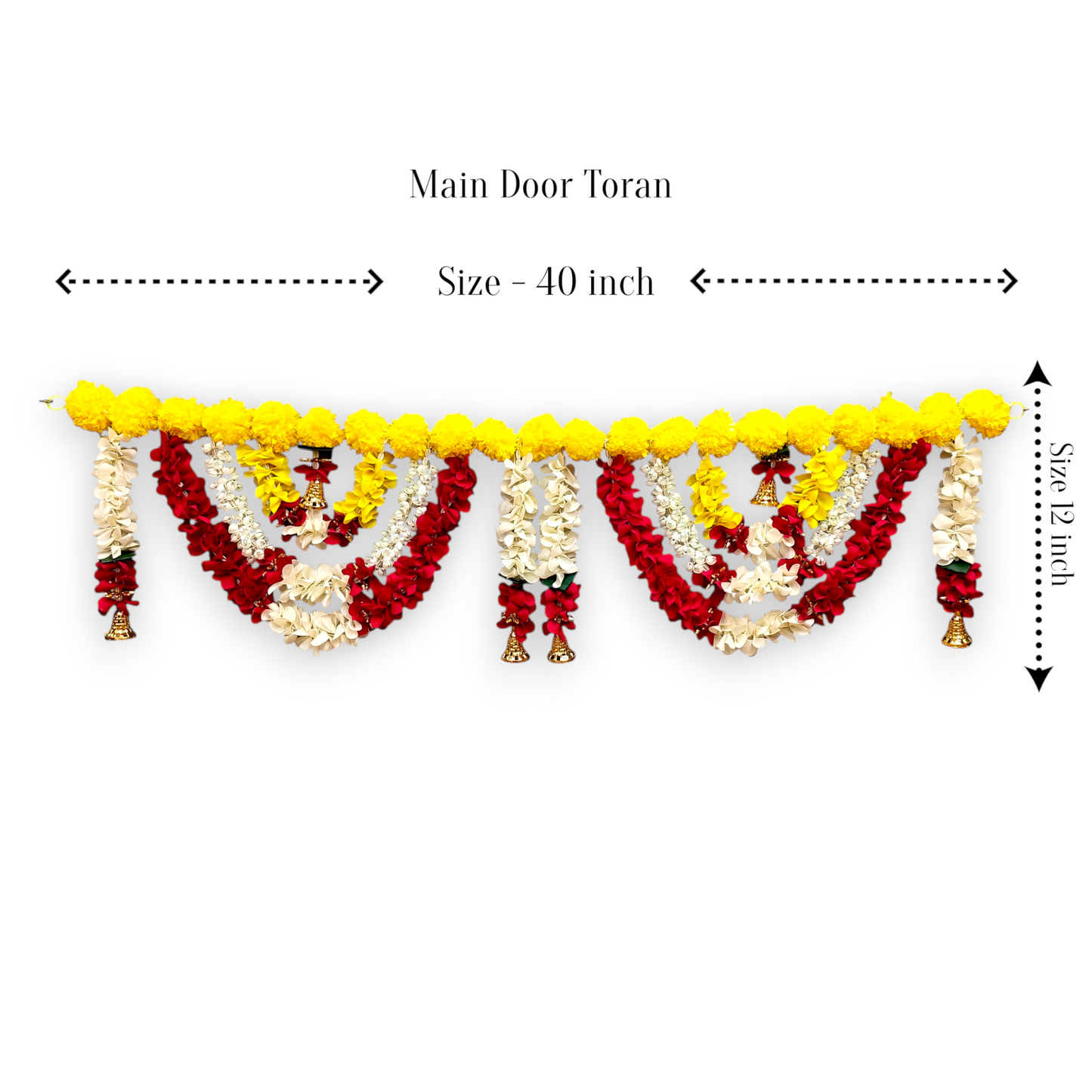 40 inch Marigold Toran for Door | Artificial Genda Flower Hanging Decor