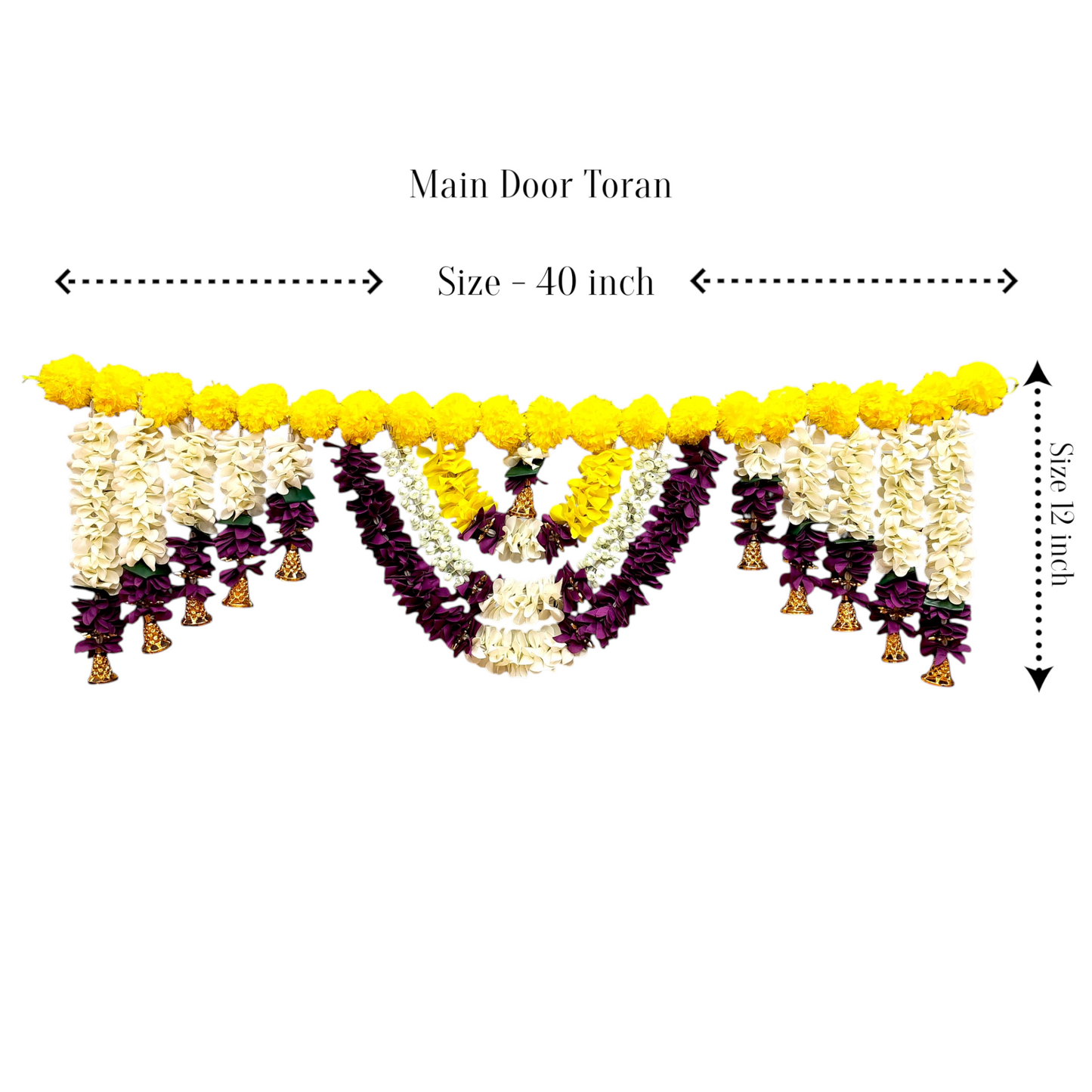 40 inch Marigold Toran for Door | Artificial Genda Flower Hanging Decor