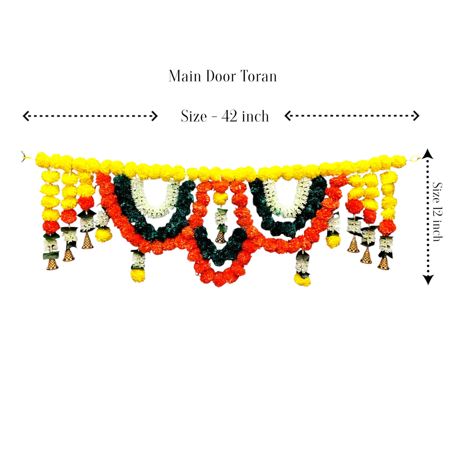 42 inch Marigold Toran for Door | Artificial Genda Flower Hanging Decor