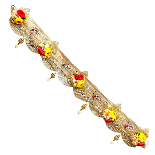 40 Inch Handmade Designer Toran | Beaded Floral Door Hanging | Festive Home Decor Toran for Diwali, Wedding & Pooja