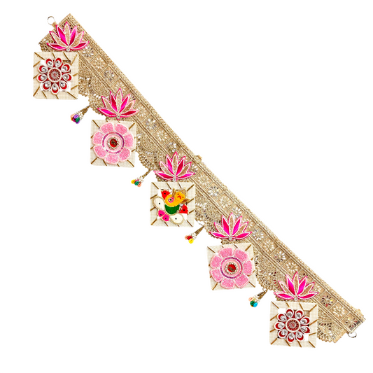 Fancy 40 Inch Handmade Designer Toran | Beaded Floral Door Hanging | Festive Home Decor Toran for Diwali, Wedding & Pooja