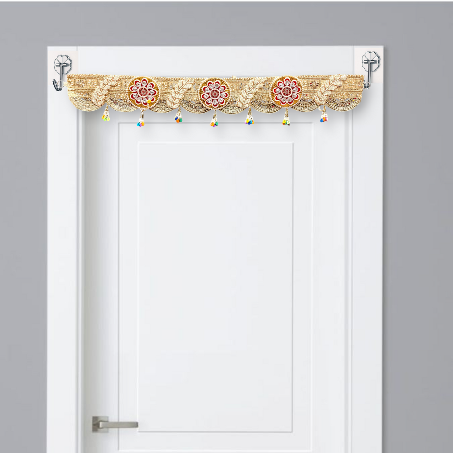Fancy 40 Inch Handmade Designer Toran | Beaded Floral Door Hanging | Festive Home Decor Toran for Diwali, Wedding & Pooja