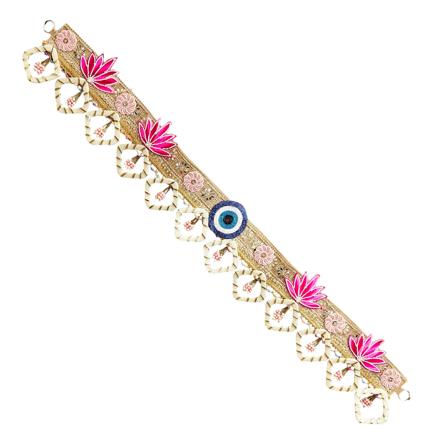 Fancy 40 Inch Handmade Designer Toran | Beaded Floral Door Hanging | Festive Home Decor Toran for Diwali, Wedding & Pooja