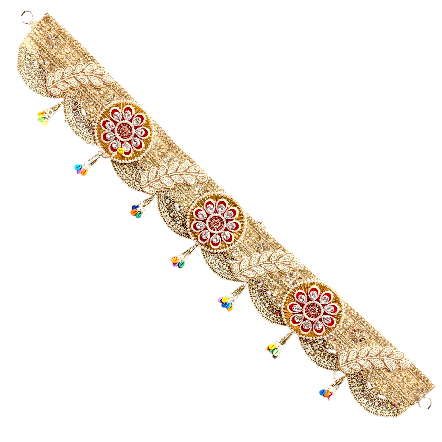 Fancy 40 Inch Handmade Designer Toran | Beaded Floral Door Hanging | Festive Home Decor Toran for Diwali, Wedding & Pooja